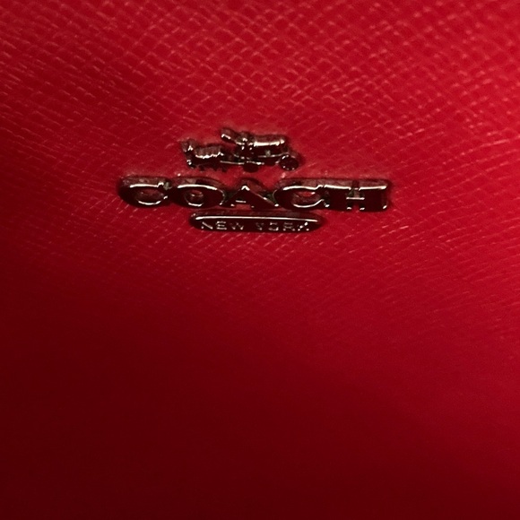 Coach Red Reversible Floral Tote Bag with insert pouch - Picture 7 of 9